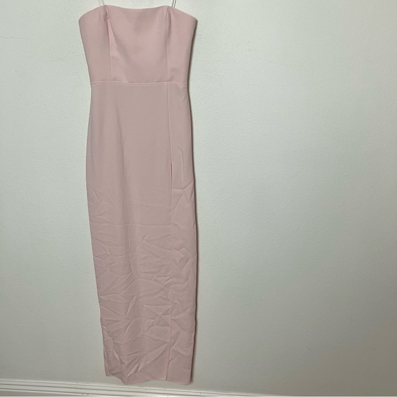 NWOT Amanda Uprichard Mandy Blush Pink Strapless Gown Maxi Dress - Picture 3 of 8